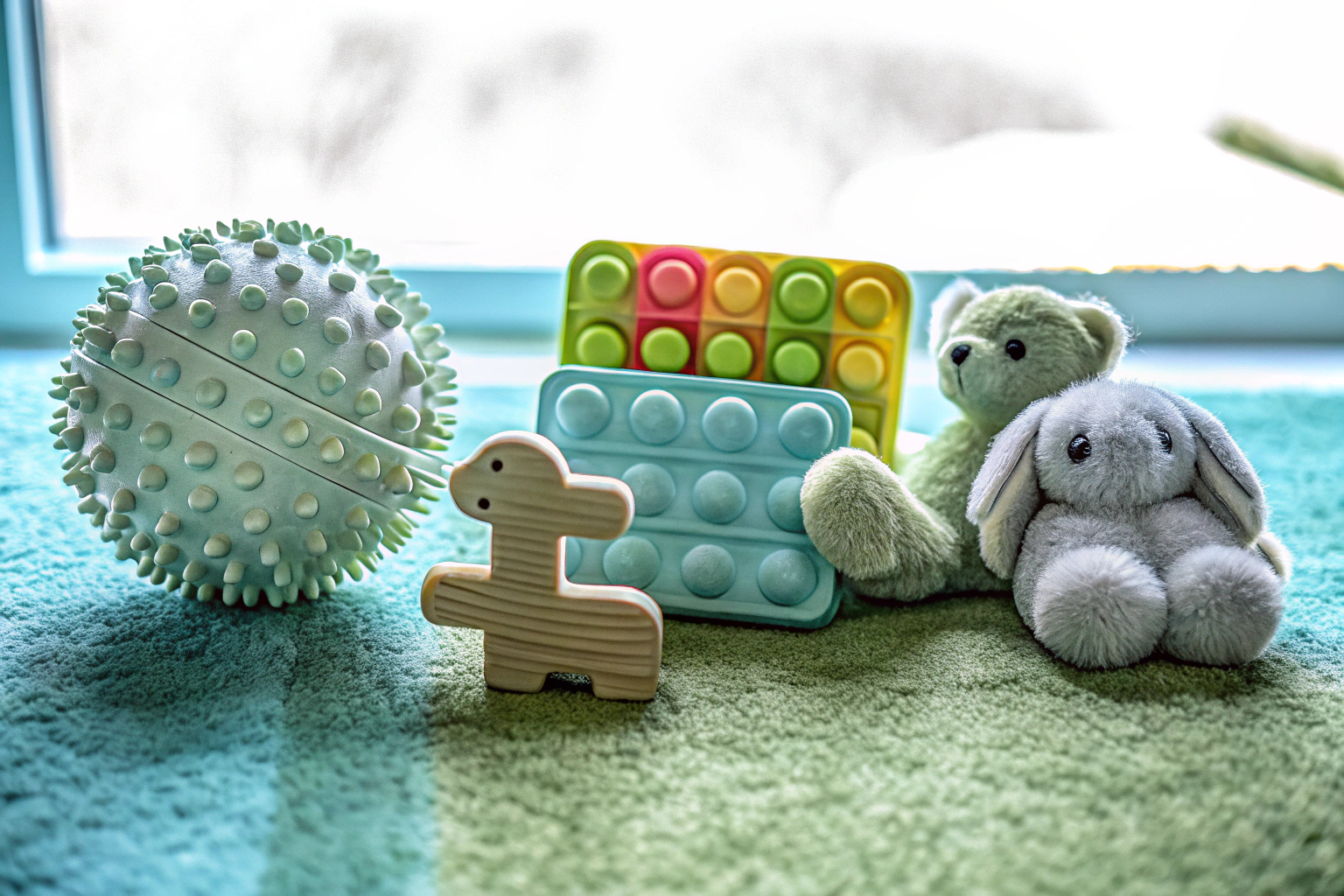 Verschiedene therapeutische Spielzeuge, die in der Therapie von Kindern verwendet werden. Therapeutische Spielzeuge